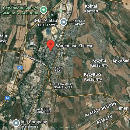 Склад класса А В 10-15 минутах от границ Алматы. Прием / отгрузка грузов по ж/д